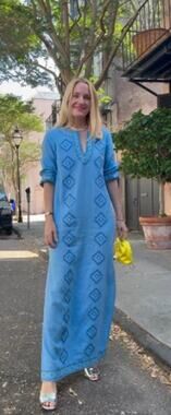 Sail to Sable Hydrangea Embroidered Caftan Sz. S